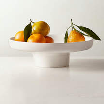 Online Designer Living Room CONTEMPRI FOOTED WHITE SERVING BOWL