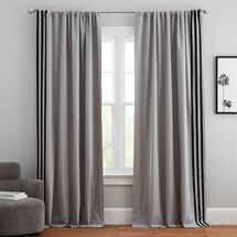 Online Designer Bedroom Border Stripe Blackout Curtain Panel