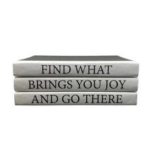 Online Designer Living Room Quote Handmade Decorative Book in Gray/Black (Set of 3)