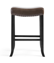 Online Designer Living Room SADDLE FAUX LEATHER BARSTOOL IN BROWN