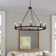 Online Designer Other Poynor 10 - Light Candle Style Wagon Wheel Chandelier