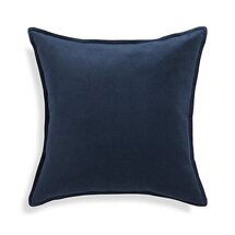 Online Designer Living Room Brenner Indigo Blue 20" Velvet Pillow with Down-Alternative Insert