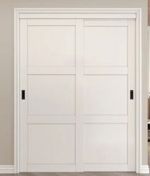 Online Designer Bedroom Paneled Manufactured Wood White Sliding Closet Doors (Set of 2)