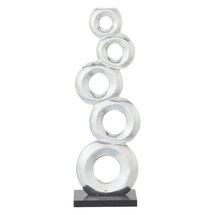 Online Designer Living Room Silver Ring Sculpture by Woodland Imports