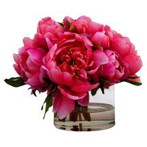 Online Designer Bedroom Peonies in Small Glass Cylinder