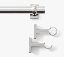 Online Designer Living Room Polished Nickel Curtain Rod & Wall Bracket