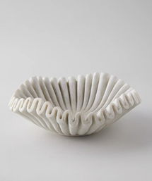 Online Designer Combined Living/Dining Ruffled Marble Bowl