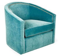 Online Designer Living Room Georgia Swivel Club Chair, Calypso Velvet