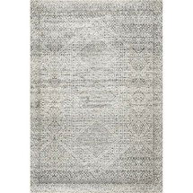 Online Designer Living Room Moroccan Machine Washable Area Rug in White/Gray