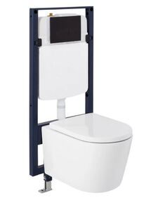 Online Designer Bathroom Signature Hardware Arnelle 1.6 GPF Dual Flush Wall Mounted Two Piece Elongated Toilet - Seat Included