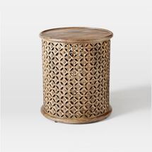 Online Designer Combined Living/Dining Carved Wood Side Table