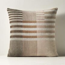 Online Designer Combined Living/Dining Reina Light Brown Silk and Wool Throw Pillow