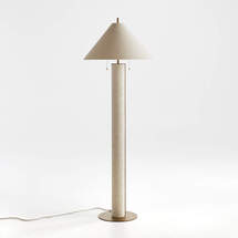 Online Designer Bedroom Remi Natural Linen Floor Lamp