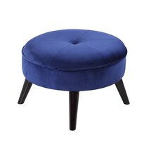 Online Designer Living Room Mari Round Velvet Ottoman