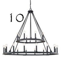 Online Designer Living Room MINIMALIST IRON RING TWO TIER CHANDELIER - 24 LIGHT