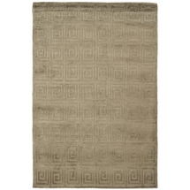 Online Designer Other Greek Key Hand-Knotted Wool Olive Area Rug