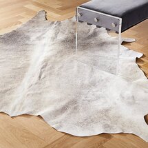 Online Designer Bedroom Gray Cowhide Rug 5'x8'