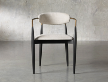 Online Designer Combined Living/Dining Jagger Dining Arm Chair in Black with Antique Brass