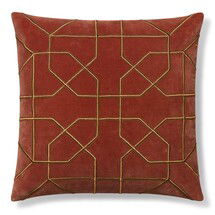 Online Designer Home/Small Office Moorish Tile Embroidered Velvet Pillow Cover