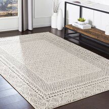 Online Designer Combined Living/Dining Calvo Gray/Beige/Charcoal Area Rug