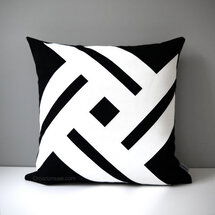 Online Designer Bedroom Modern Black & White Outdoor Pillow Cover
