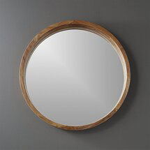 Online Designer Living Room acacia wood 24" wall mirror