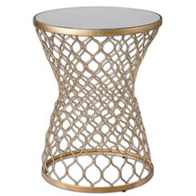 Online Designer Bedroom Gold Leaf End Table