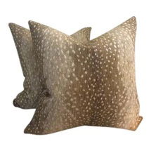 Online Designer Living Room Antelope Chenille Pillows - a Pair