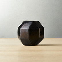 Online Designer Home/Small Office Black Dodecahedron Stone 3"