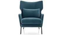 Online Designer Living Room Navy Blue Velvet Accent Chair