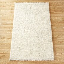 Online Designer Living Room plush wool shag ivory rug