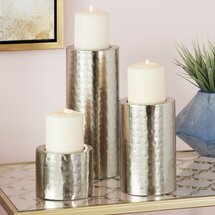 Online Designer Combined Living/Dining 3 Piece Metal Candlestick Set  3 