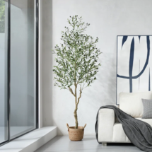 Online Designer Bedroom Adcock Faux Plant in Wicker/Rattan Basket