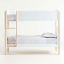 Online Designer Bedroom Babyletto White & Washed Natural TipToe Bunk Bed