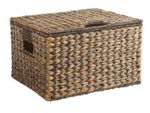 Online Designer Living Room Carson Espresso Wicker Rectangular Lidded Storage Basket