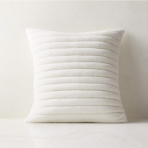 Online Designer Combined Living/Dining 18" Channeled White Velvet Pillow