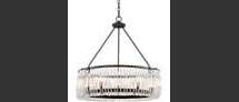 Online Designer Living Room Capilla Clear Crystal 26"W Matte Black Pendant Chandelier