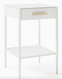 Online Designer Bedroom Metal work nightstand White metal marble