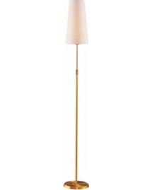 Online Designer Bedroom Holtkoetter Brushed Brass Narrow White Shade Floor Lamp