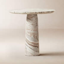 Online Designer Combined Living/Dining BABYLON ROUND TORRENTO GREY MARBLE BISTRO TABLE 30"