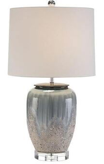 Online Designer Combined Living/Dining Coastal Beach Sea Surf Glazed Ceramic Table Lamp