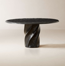 Online Designer Combined Living/Dining Lucia 60" Round Black Resin Dining Table