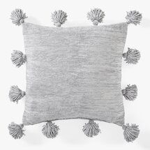 Online Designer Bedroom Chenille Chunky Tassel Euro Pillow