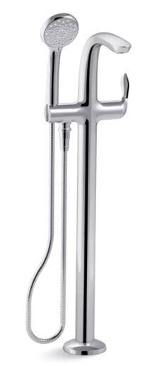 Online Designer Bathroom Kohler Refinia Floor Mounted Tub Filler with Built-In Diverter, Includes Hand Shower