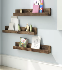 Online Designer Dining Room Rutter 4-Inch Floating Shelves Set of 3