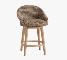 Online Designer Living Room Seagrass Bucket Swivel Counter Stool