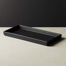 Online Designer Bathroom RUBBER COATED BLACK TANK TRAY