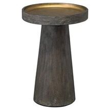 Online Designer Combined Living/Dining Palecek Orson Global Round Cerused Black Gold End Table