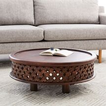 Online Designer Living Room Carved Wood Coffee Table