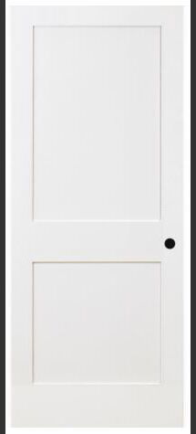 Online Designer Bathroom Steves & Sons 2-Panel Square Shaer White Solid Core Wood Door